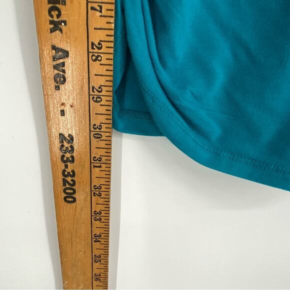 Made by Johnny Tunic Top Medium Rushed Side Costal Made in the USA Aqua - Picture 7 of 8